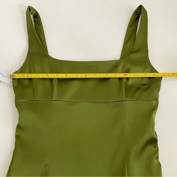 Aritzia Wilfred Shine Satin Mini Dress in Succulent Green NWT - Picture 11 of 12